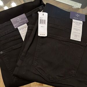 New Years Day sale! See pics! 2 pairs. NYDJ size 14. Black. With Tags.